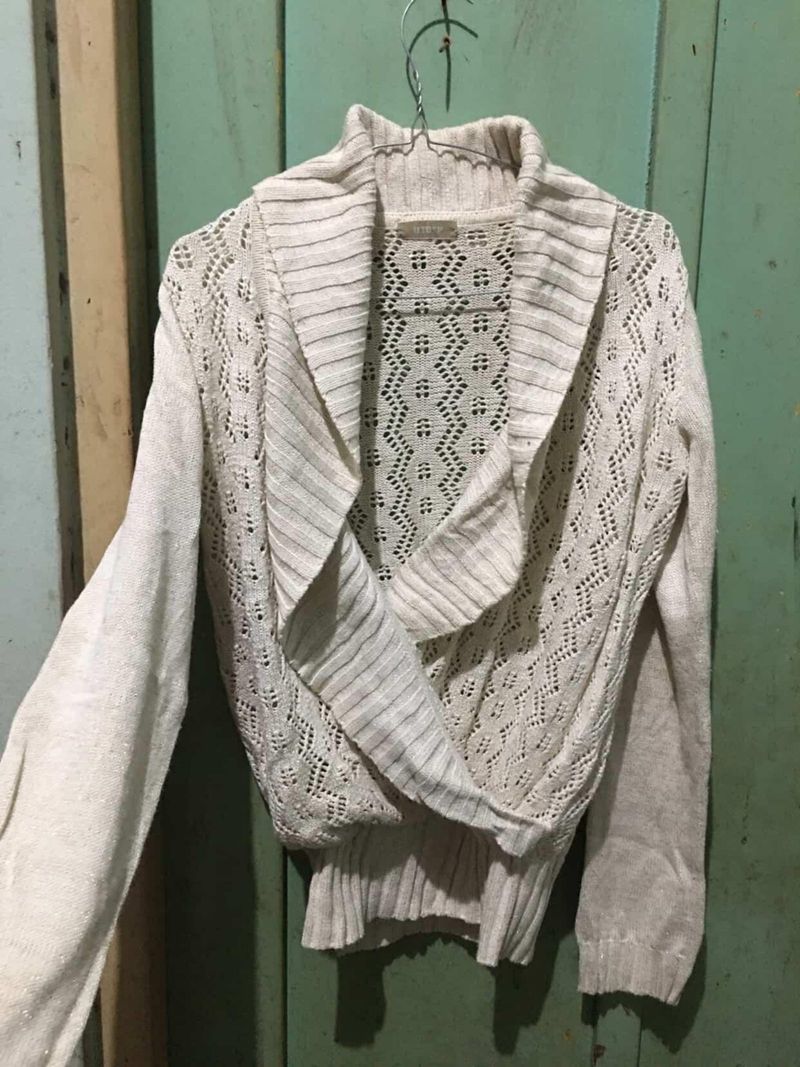 Outer/Cardigan Rajut Broken White, foto 4