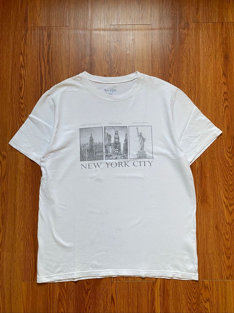 Kaos Art Putih NYC Size M, foto 2