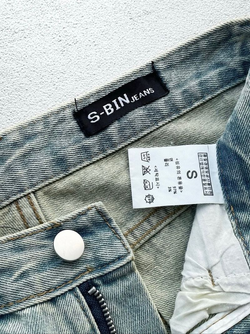 S-BIN WASHED LIGHT BLUE BALLOON WIDE LEG JEANS, foto 6