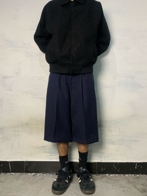 jorts work pants strpe