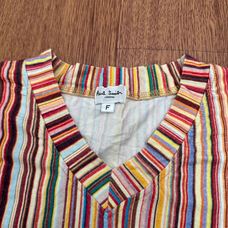 Paul smith rainbow spellout vneck tee, foto 5