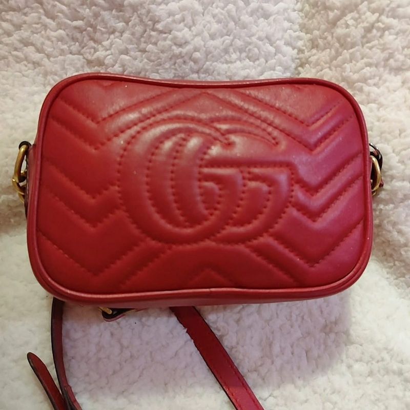 GUCCI MARMONT RED SLING CAM BAG, foto 5