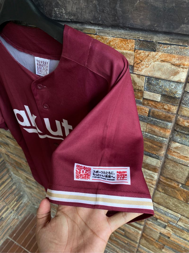 [Termurah] Baseball Jersey Rakuten Eagles Maroon Good Cond, foto 3