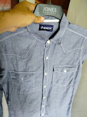 kemeja pria SIZE M kecil denizen double pocket