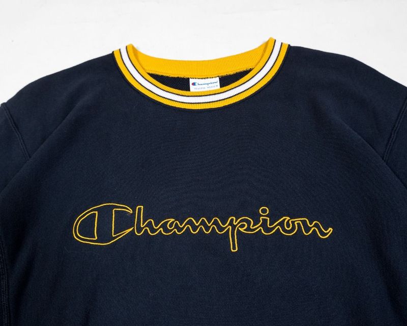 Vintage CHAMPION Reverseweave Yellow Stripe collar, foto 4