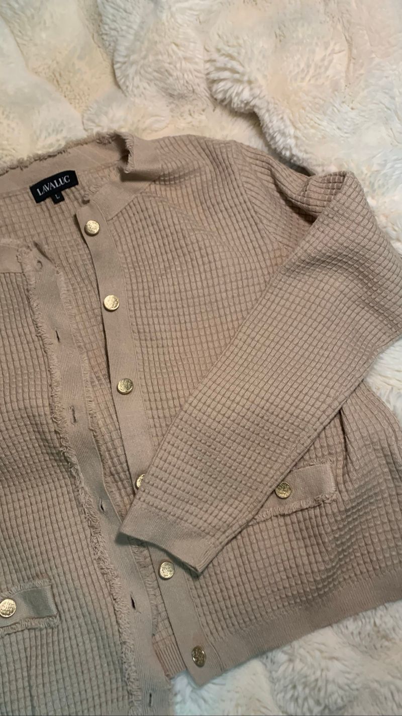 cardigan baju cream taupe, foto 2
