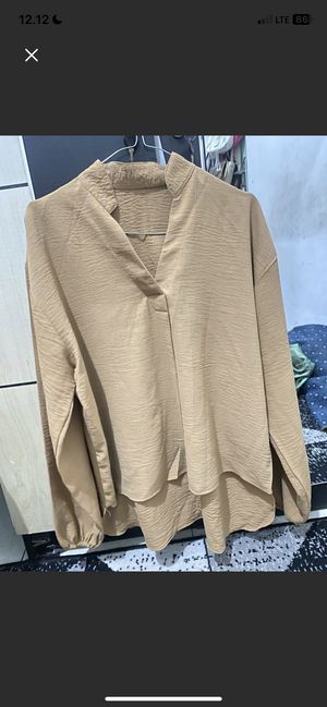 Casual Muslim Blouse Wanita tan
