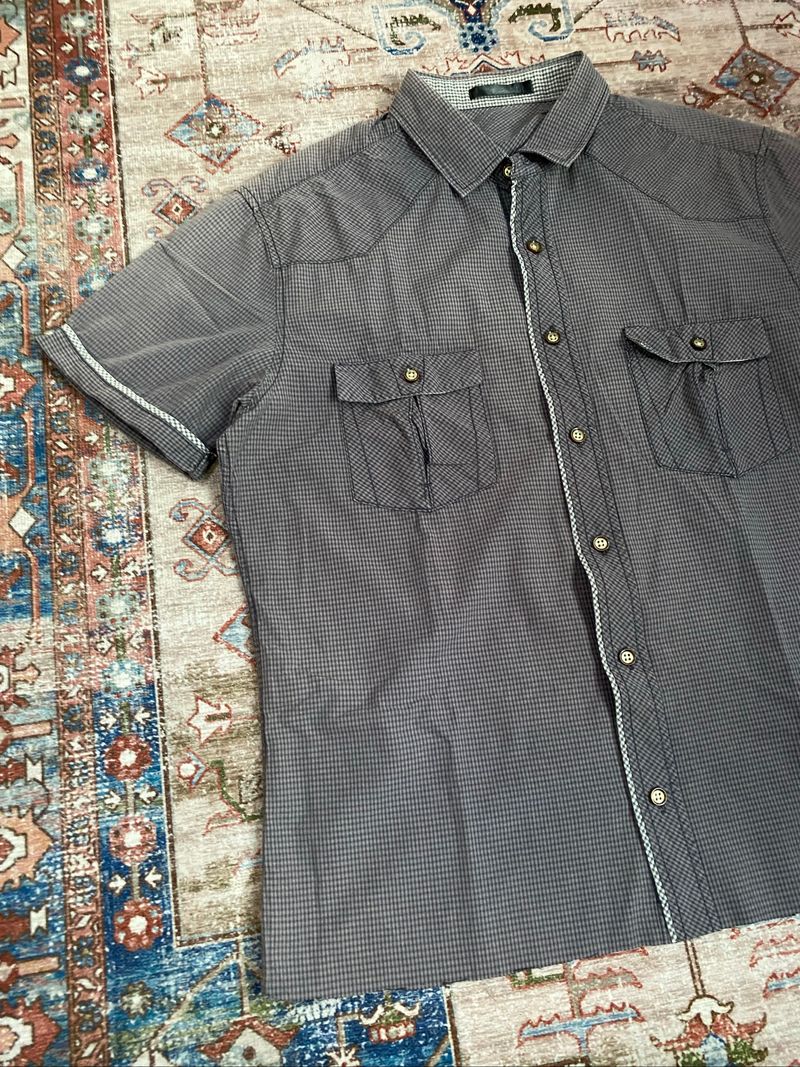 Y2k boxy shirt dark colour good fit, foto 7
