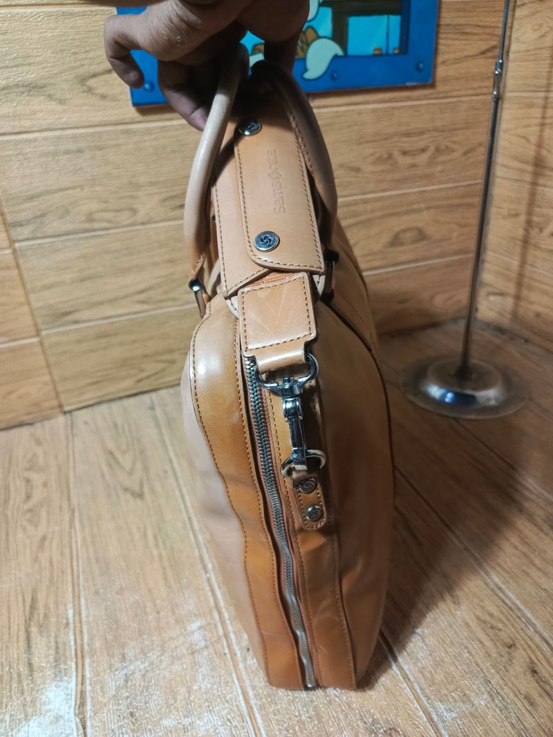 Tas laptop tas kerja kulit asli samsonite second original, foto 4