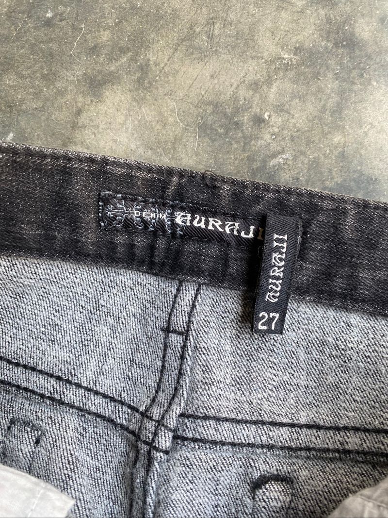 Auraji Denim Flared Jeans Emo Style, foto 4