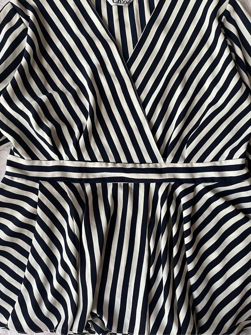 tripe blouse flare sleeves, foto 5