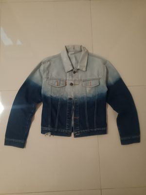 Denim jacket gradasi blue and white