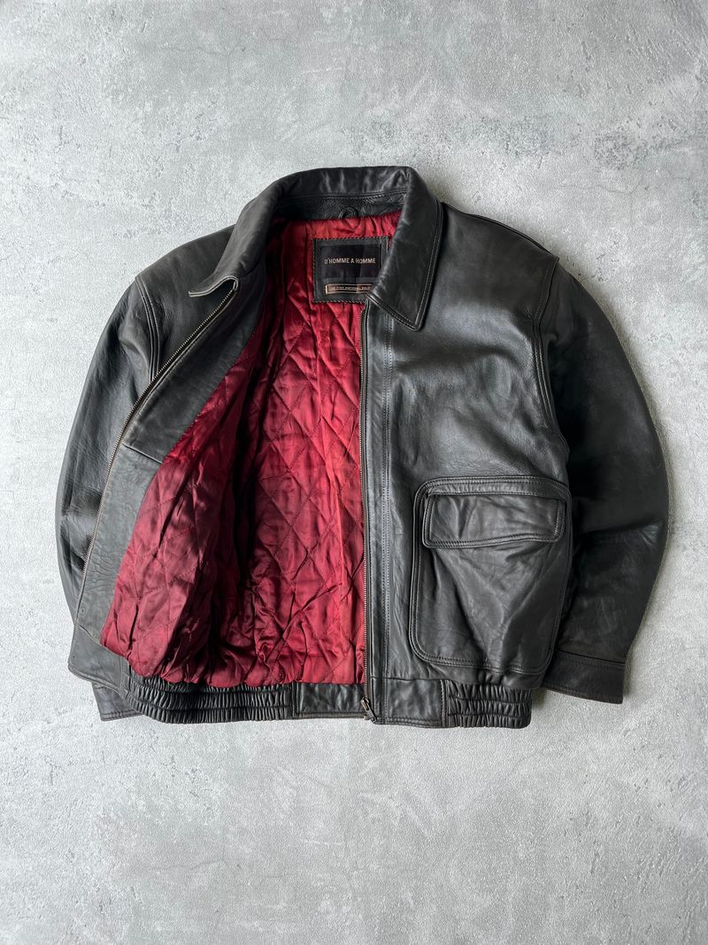 Vintage Leather jacket Pria brown black, foto 3