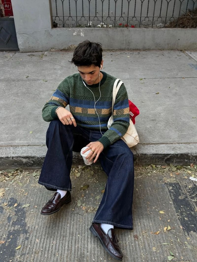 VINTAGE DESTINARE UOMO PATTERN KNITWEAR (BNWT), foto 2