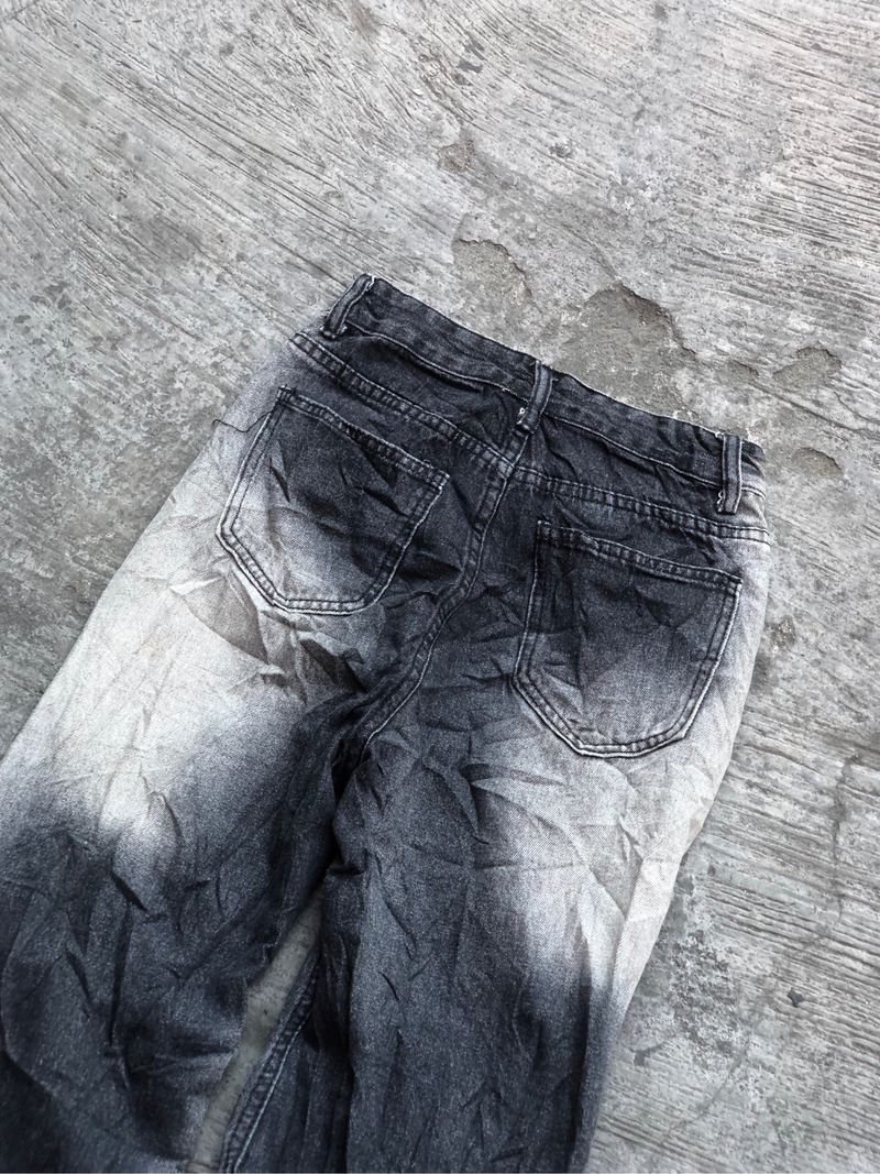 Black loose faded jeans, foto 4