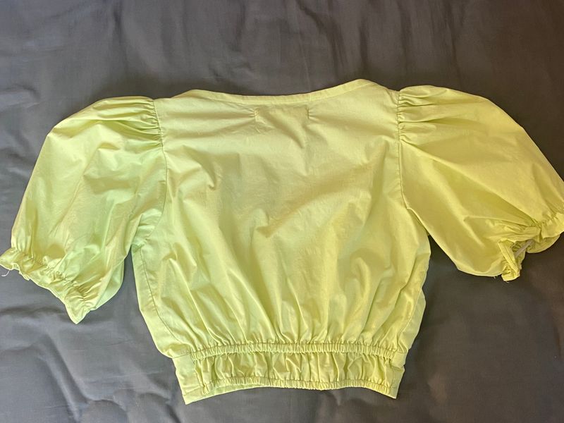 Minimalist Crop top Wanita yellow, foto 2