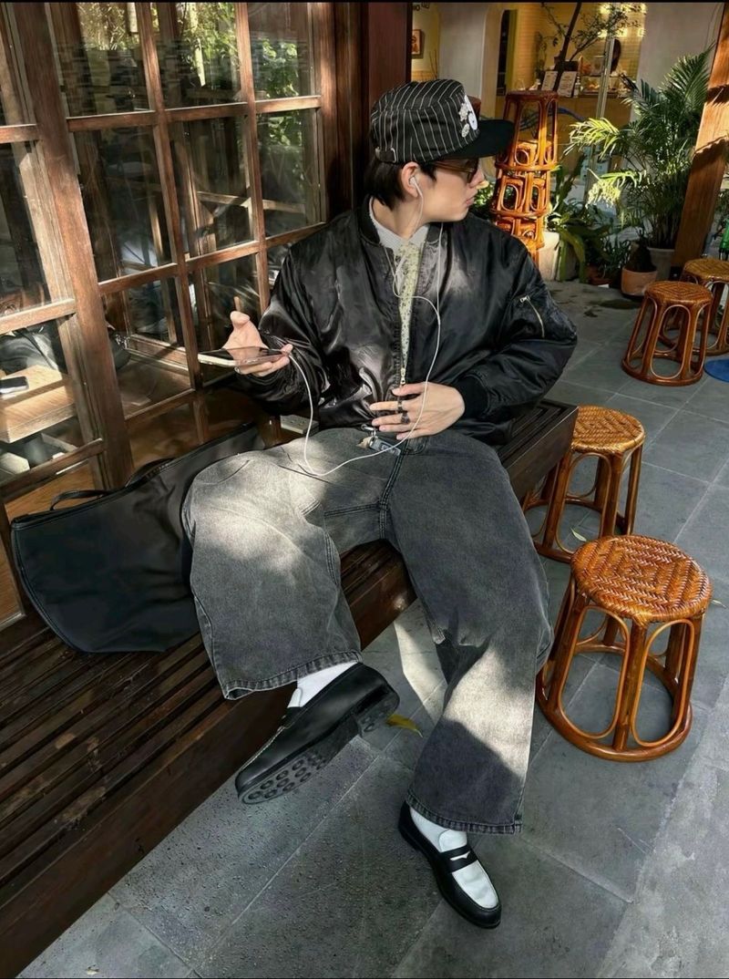 JEMUT REACH OVER MA-1 JACKET BLACK, foto 5