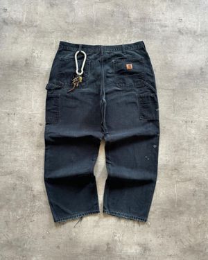 Celana Carhartt Carpenter Pants Black Faded Original