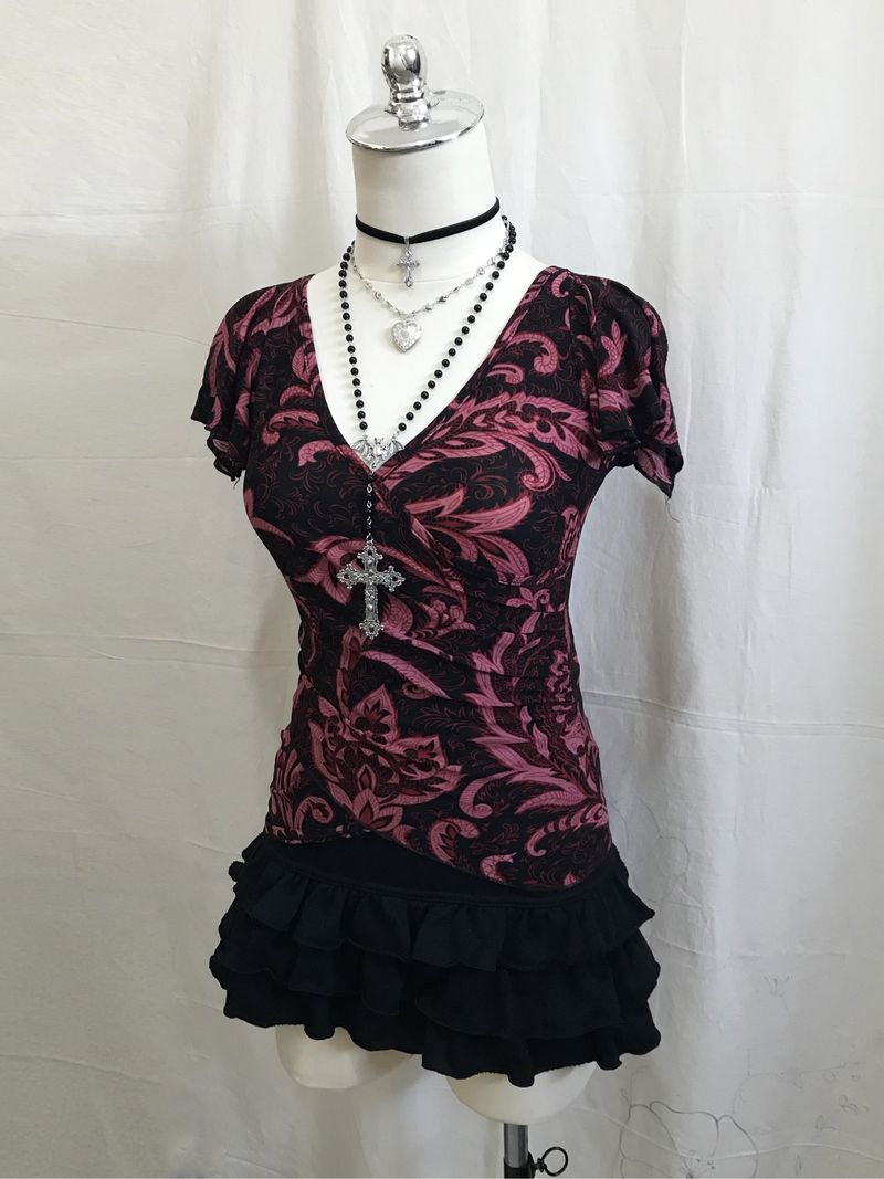 Whimsigoth Red Fitted Top, foto 3
