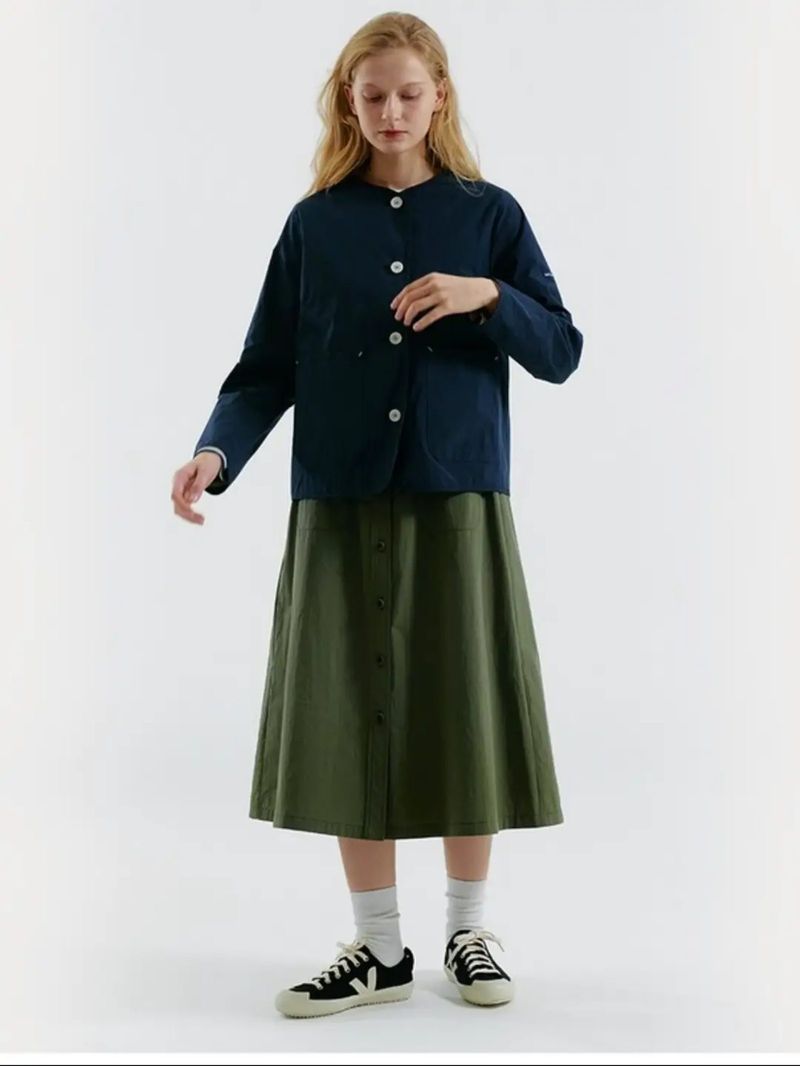 SAINT JAMES COLLARLESS MULTIPOCKET UTILITY JACKET NAVY, foto 2