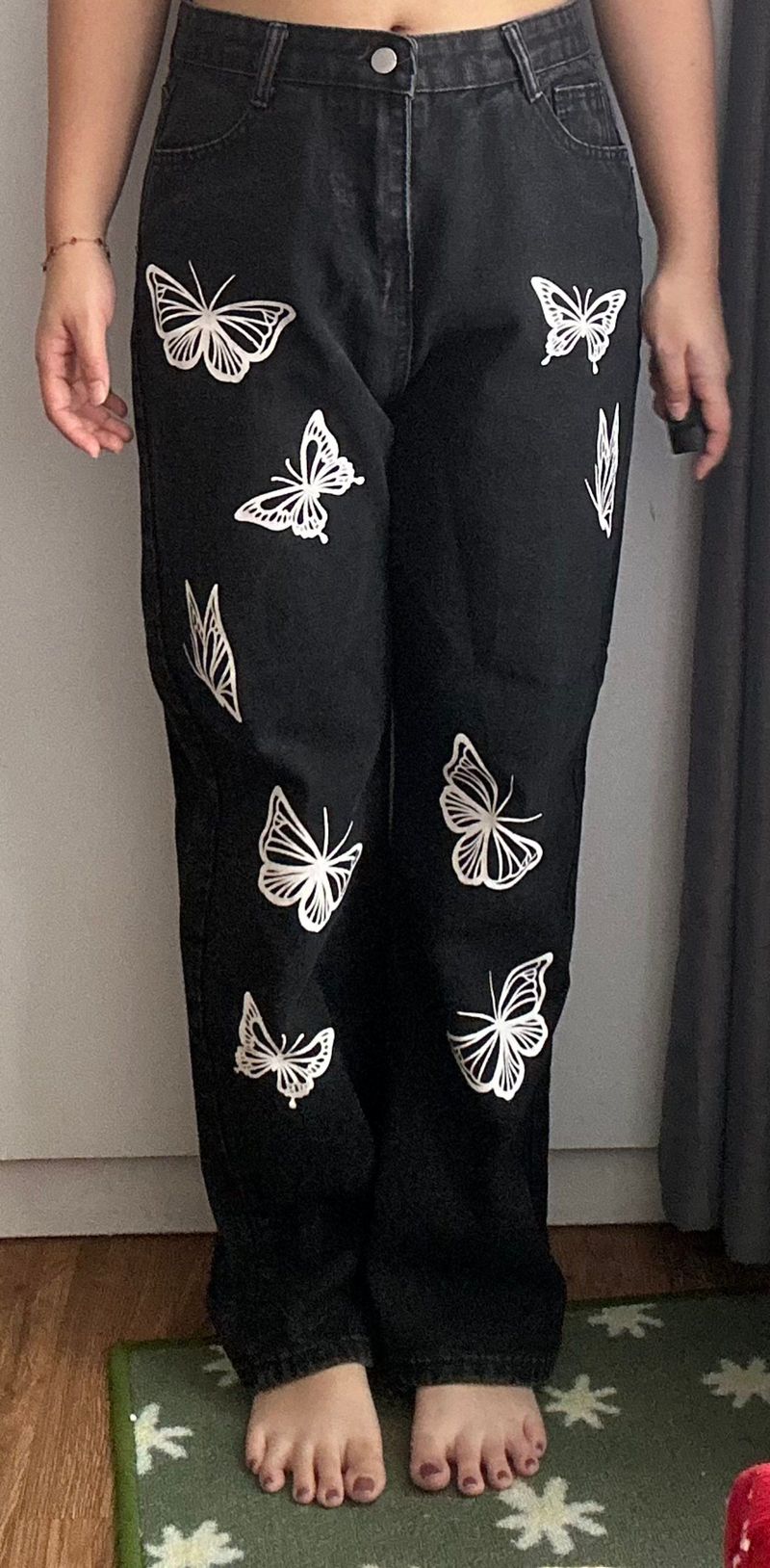 Celana jeans straight butterfly preloved, foto 3