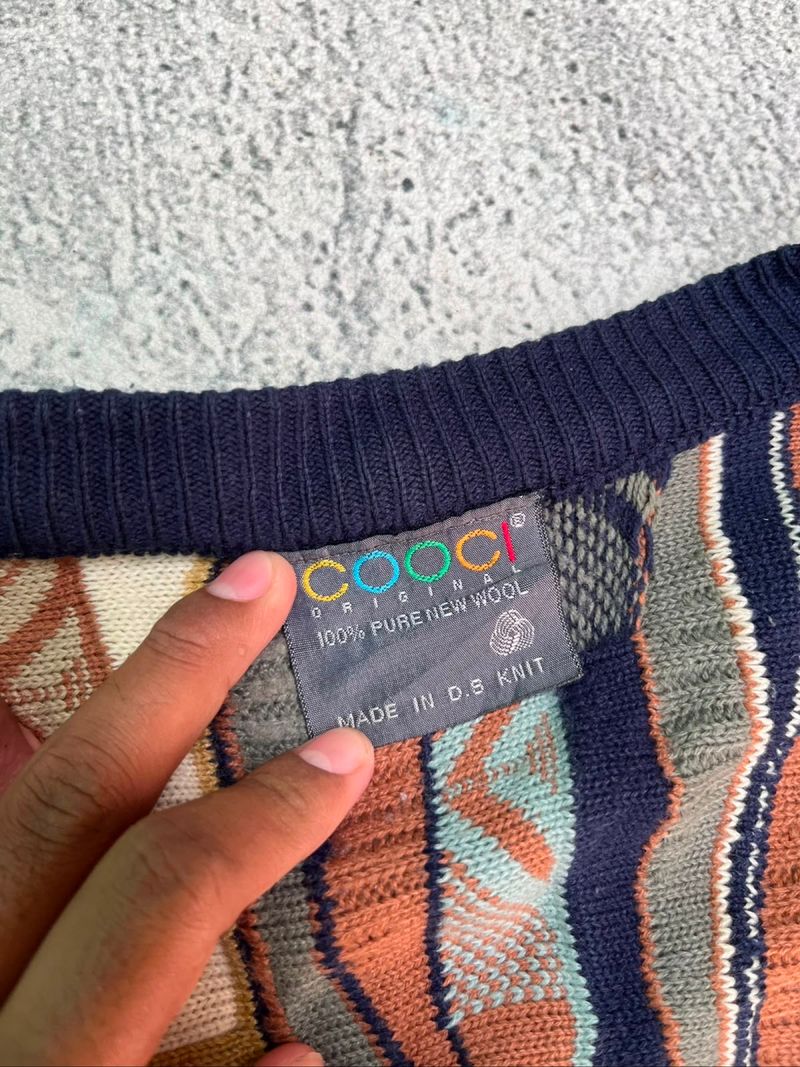 VINTAGE 1980’s BOOTLAG COOGI 3D PATTERN CARDIGAN, foto 9