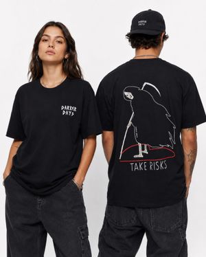 Threadless x Darker Days "Take Risks" Graphic Tee L