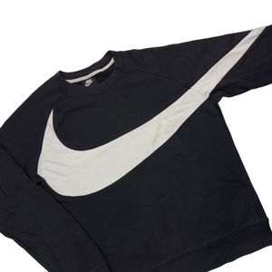 Nike Streetwear Casual Sweatshirt Pria white black