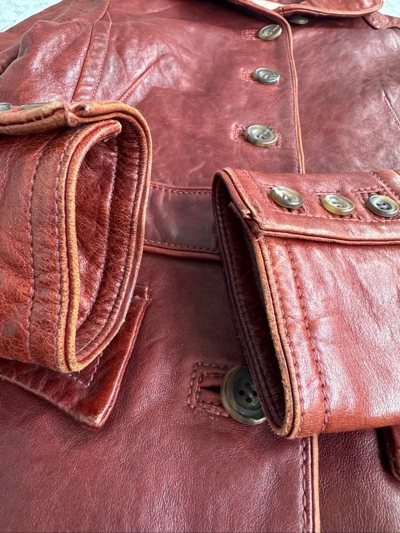 MACPHEE Vintage Leather Jacket 🍷, foto 8