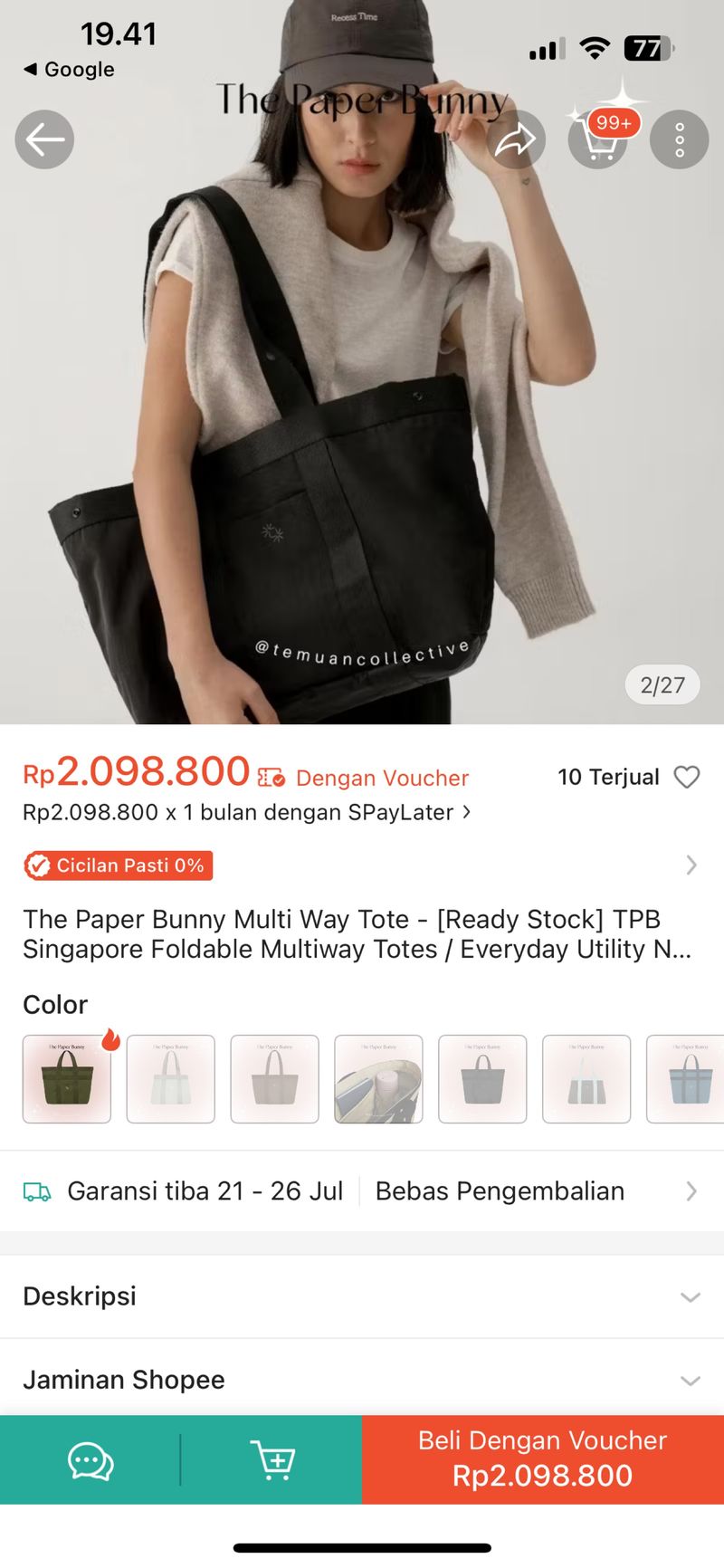 THE PAPER BUNNY MULTI WAY TOTEBAG, foto 10