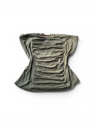 tube top ruched army green