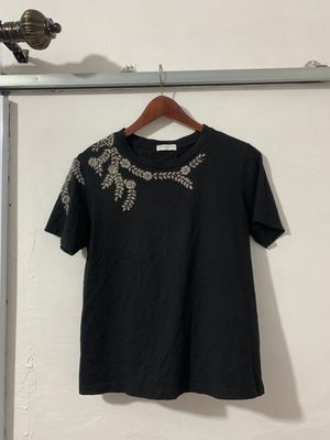 Sandro Paris Avant Garde T-shirt Wanita black