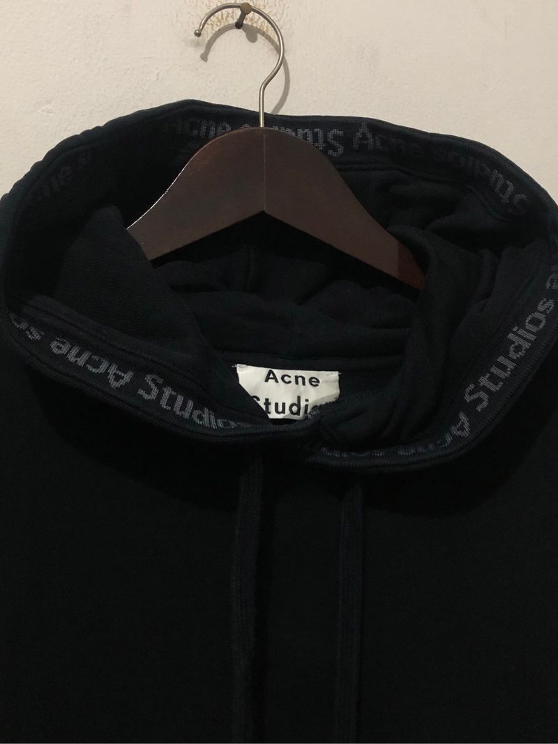 Acne Studios Yala As Rib AW17 Hooded Black Blank Hoodie - Preloved