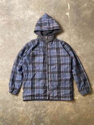 Parka plaid jacket reversible to black