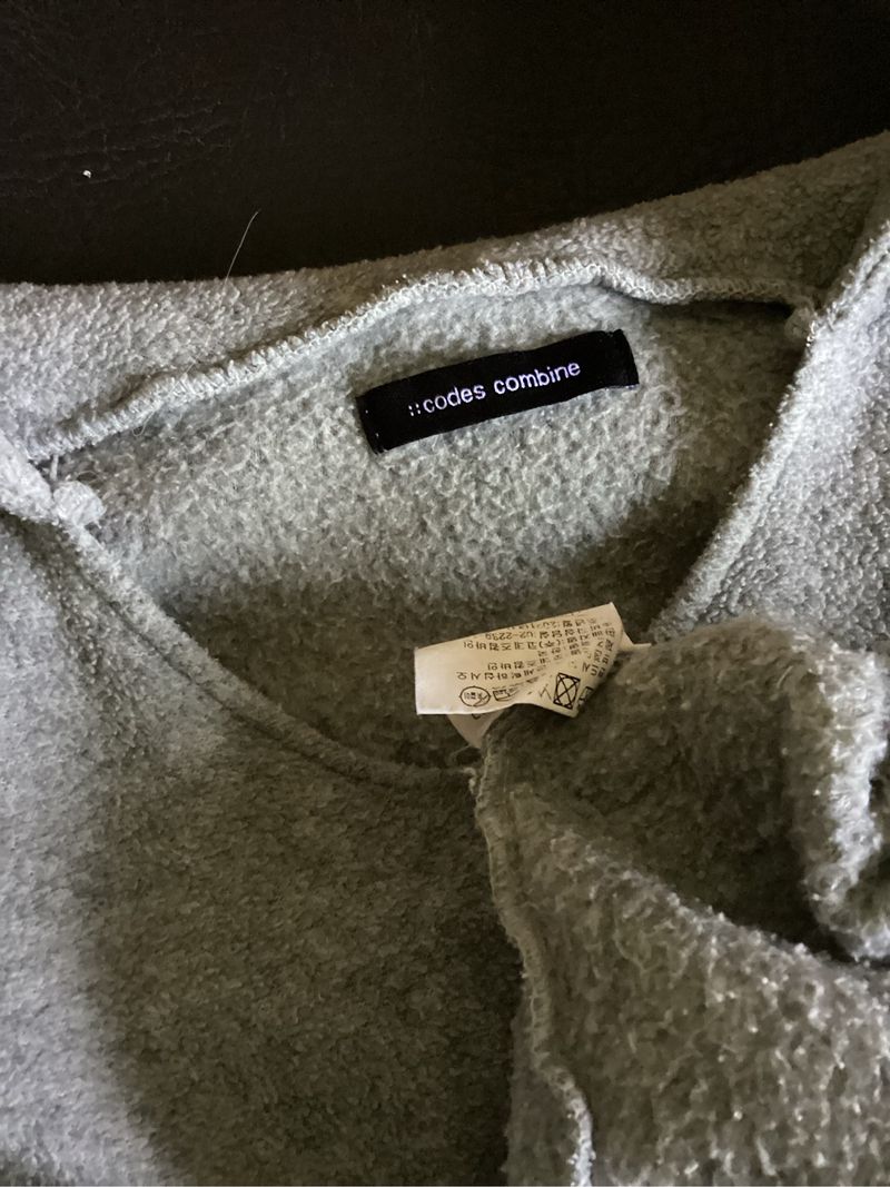 codes combin3 Hoodie Polar Vneck gray oversize boxy, foto 3