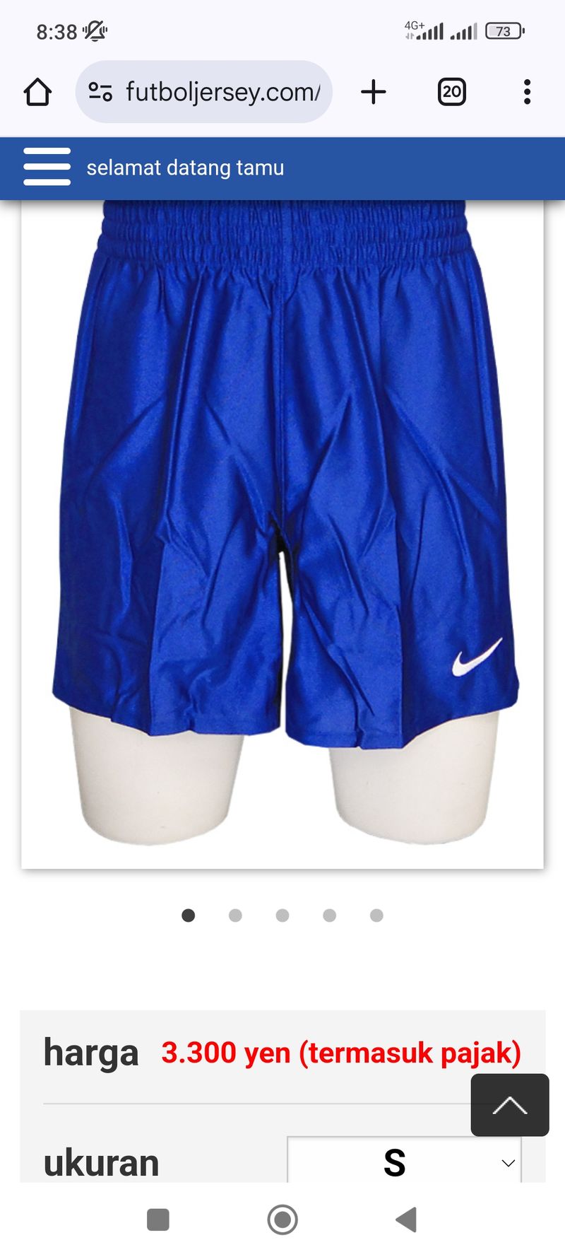 Nike Casual Short Pria blue, foto 5