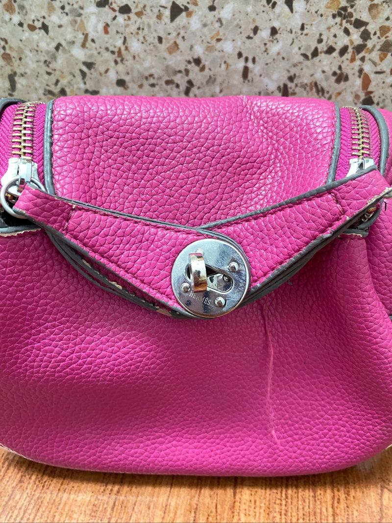 hermes mini lindy bag in rose, foto 2