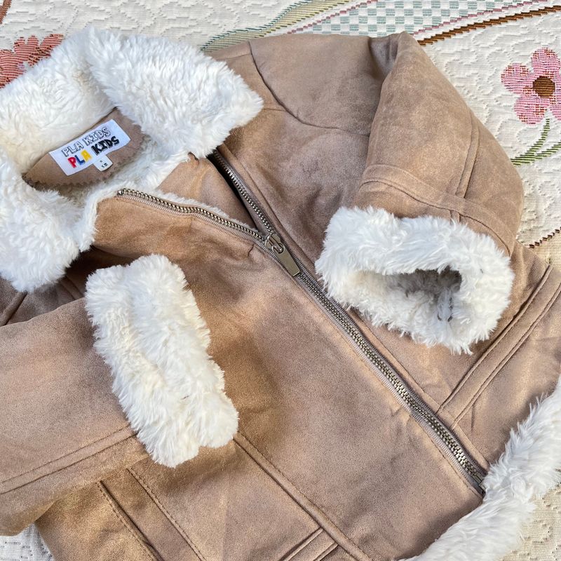 Faux fur lining jacket anak cewek keren coksu, foto 4