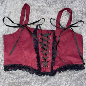 RED MAROON CORSET TOP BIG SIZE CONCERT