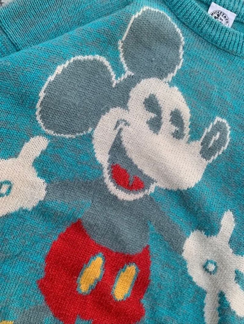 80’s Mickey Mouse Big Logo Knitwear, foto 2