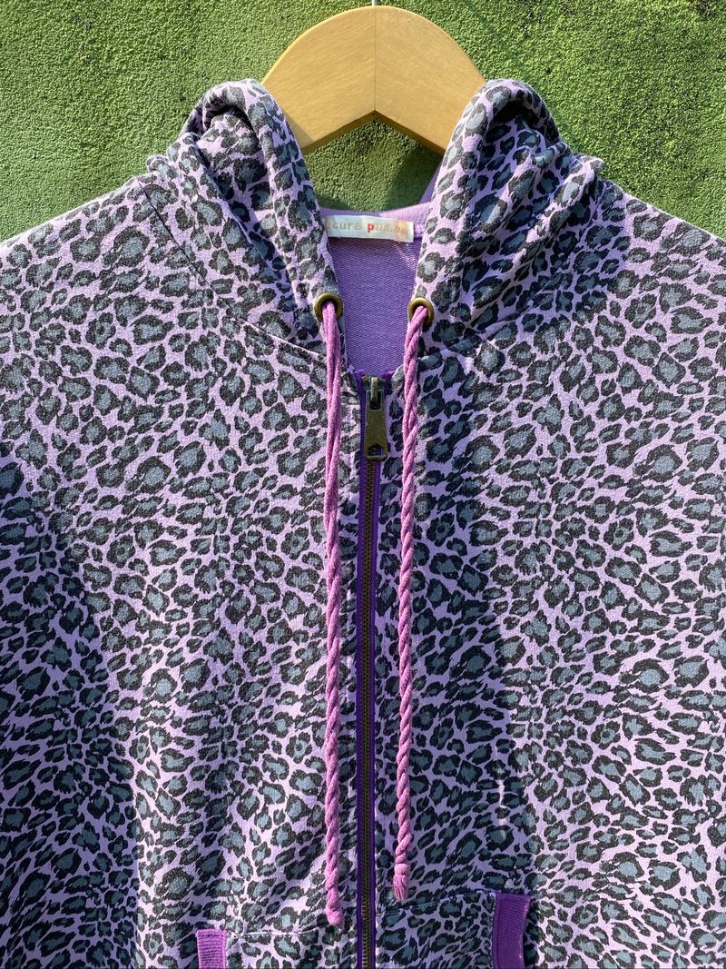 Sucure Pomme Future Primitive Purple Leopard Print Zip Up, foto 3