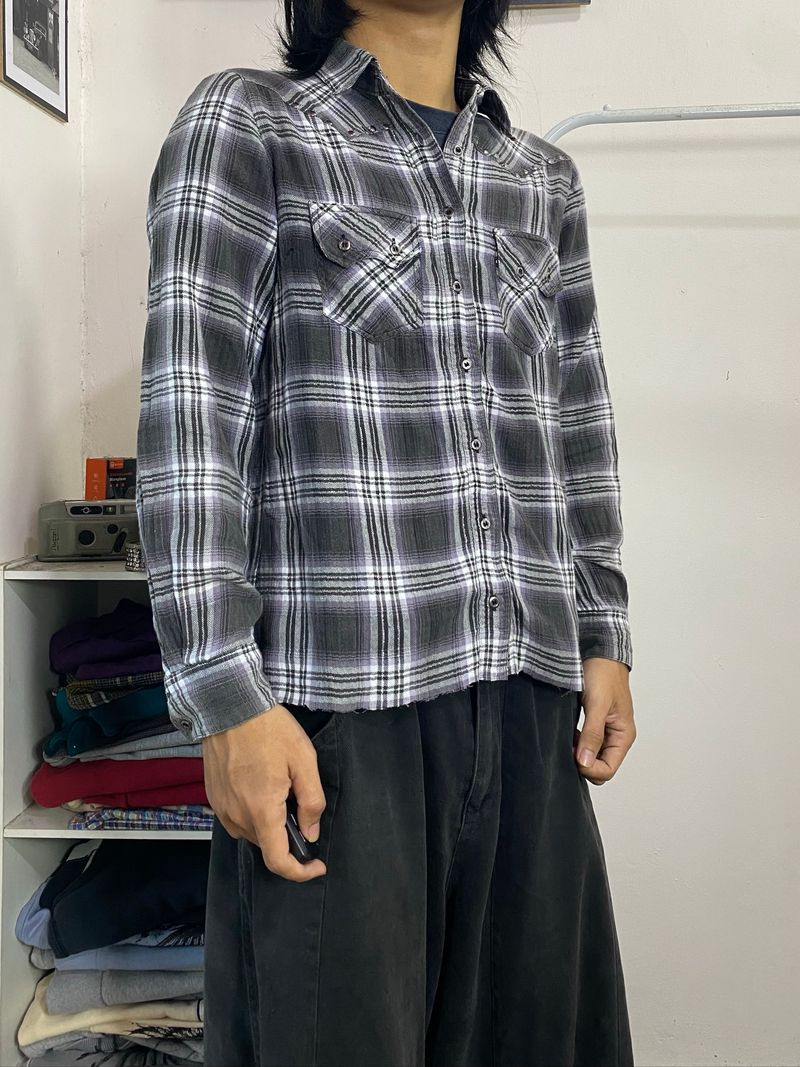 Y2k Flannelshirt boxy unique Buona Giornata, foto 2