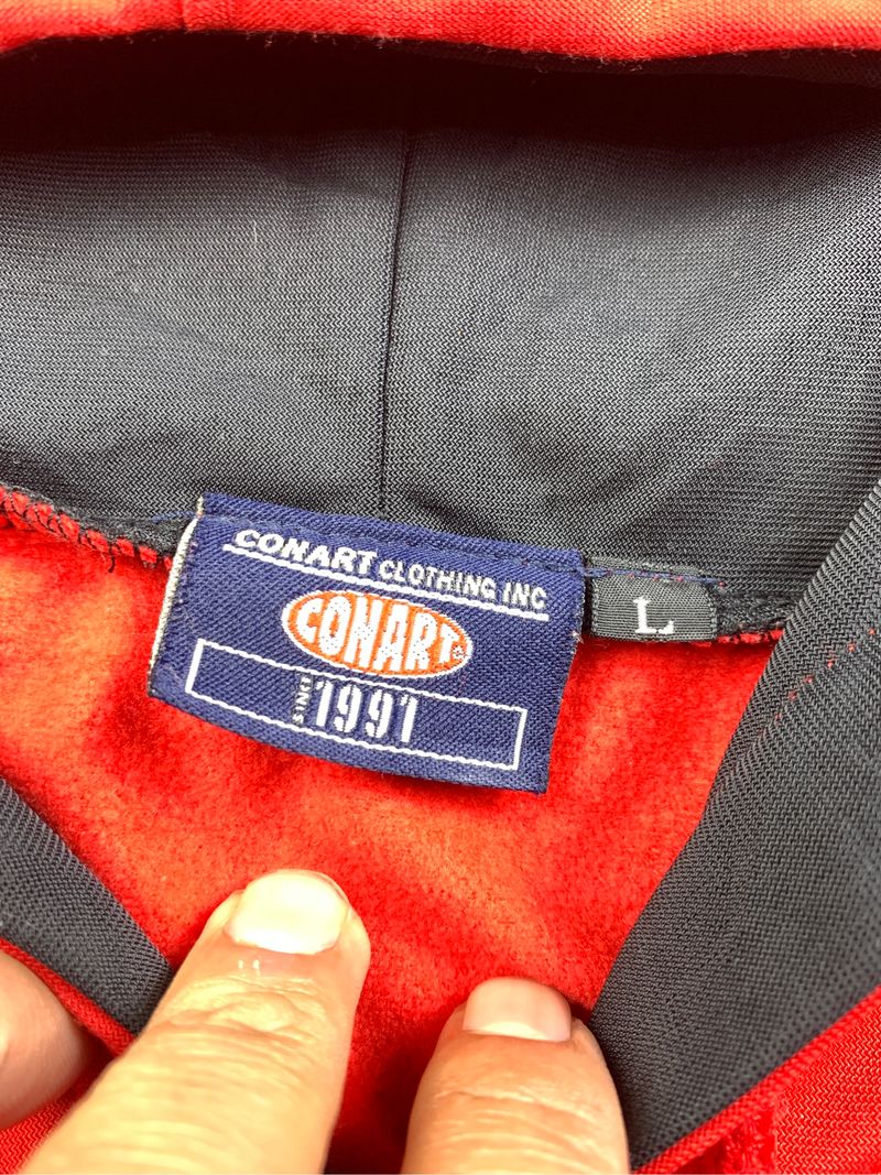 2000s CONART Red Spell-out Poly Hoodie (L), foto 6