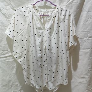 Minimalist Casual Blouse Wanita white cream