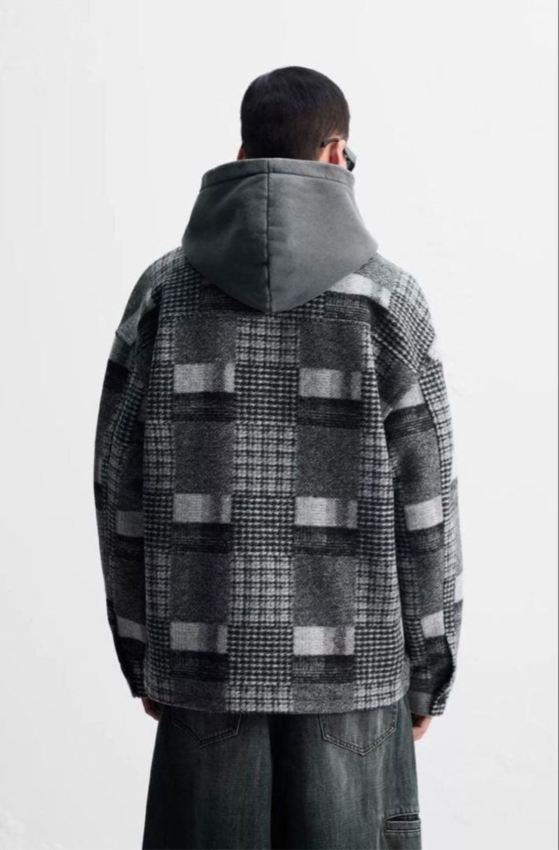 Zara Wool Blend Chekered Pattern Jacket, foto 4