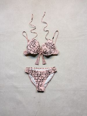 elle paris font printed summer beach bikini set