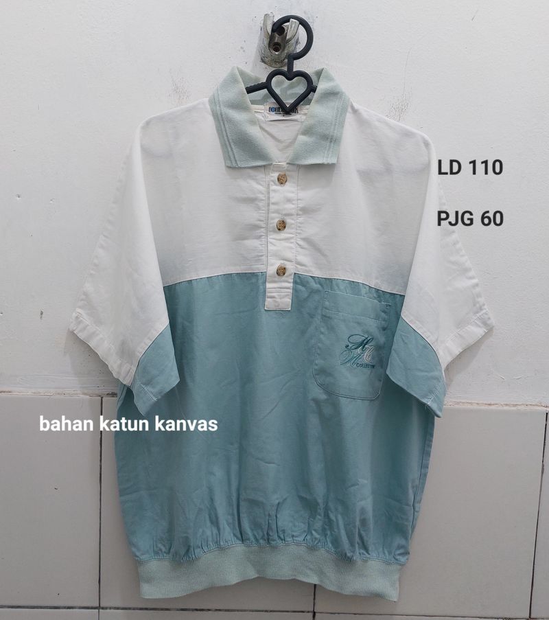 Hijau Mint & Putih Bordir Dada, foto 2
