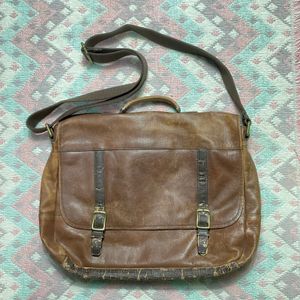 Messenger bag FOSSIL original real leather warna coklat coco
