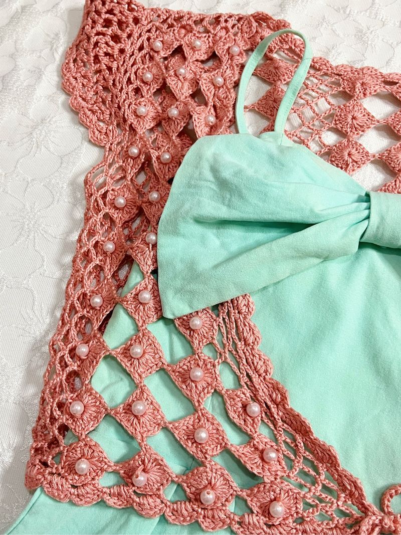 𓇼 Teal Big Bow Ribbon Top, foto 2