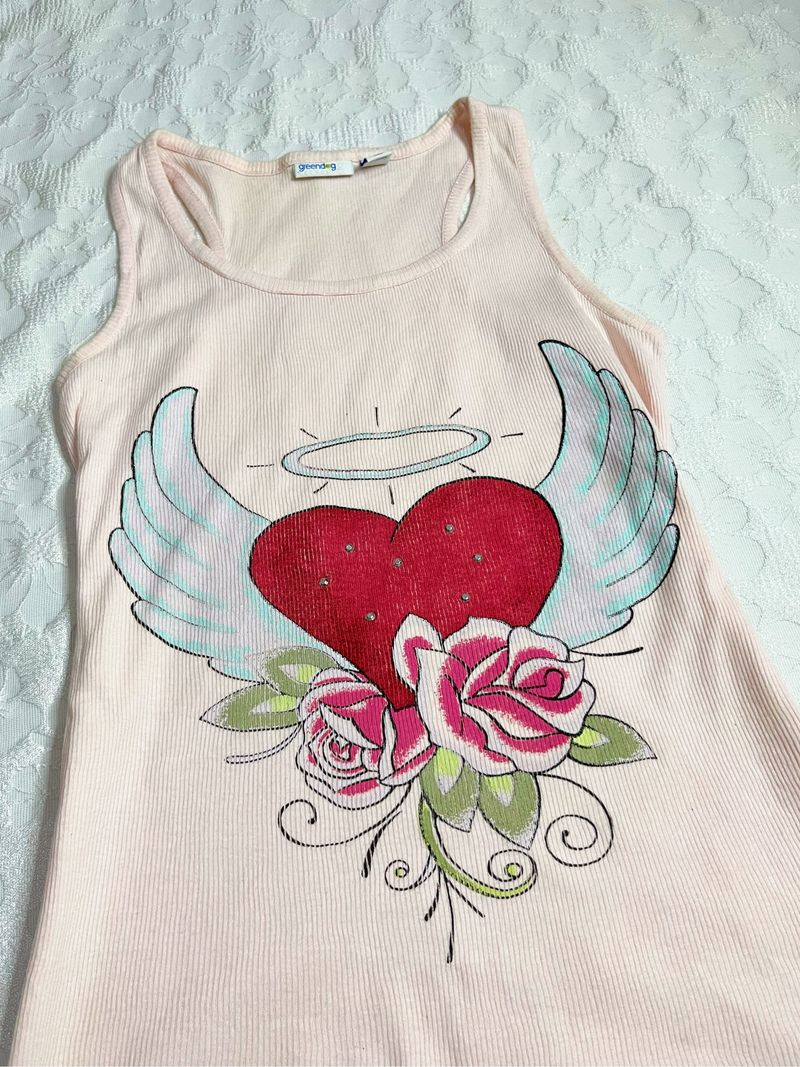 𓇼 Pink Winged Heart Tank Top, foto 2